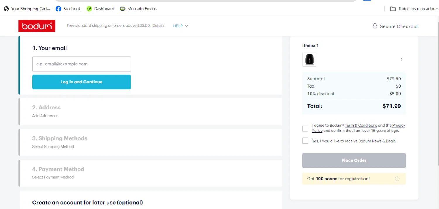 How to apply Bodum coupon code